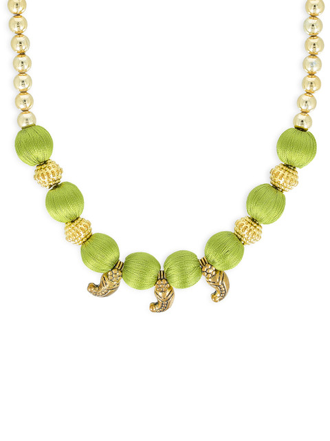 

AKSHARA Girls Green & Gold-Toned Handcrafted Necklace