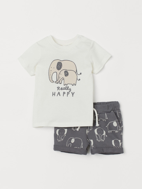 

H&M Boys 2-Piece Cotton Set, White