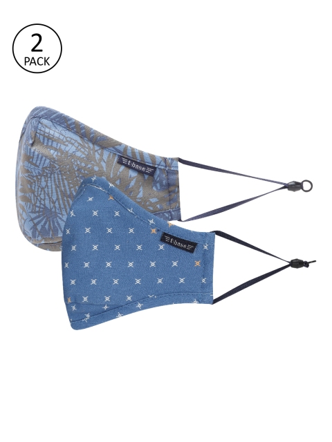 

t-base Kids 2 Pcs 6-Ply Outdoor Reusable Face Masks with Replaceable Filters, Blue