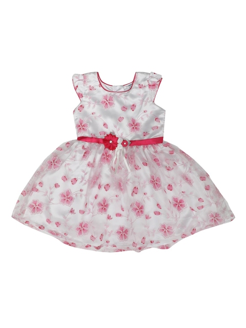Doodle Girls Printed Fit & Flare Dress, Pink