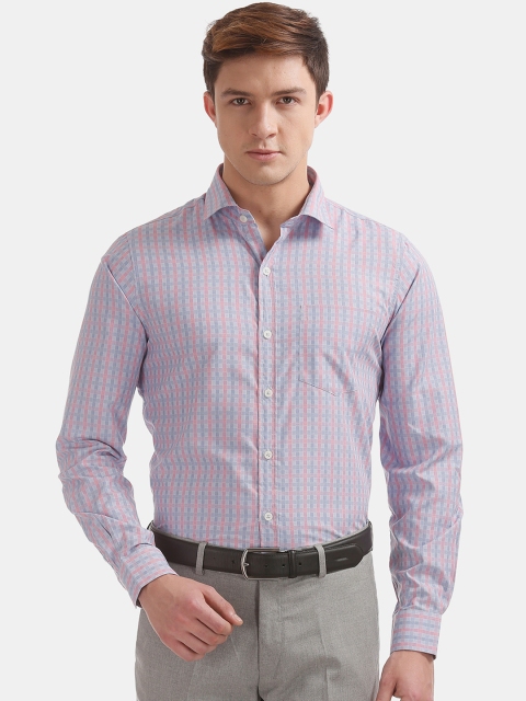 

Excalibur Men Purple & Pink Slim Fit Checked Formal Shirt