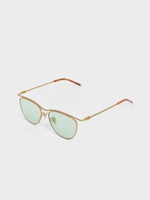 

CHARLES & KEITH Women UV-Protected Lens Oval Sunglasses CK3-41280406, Green