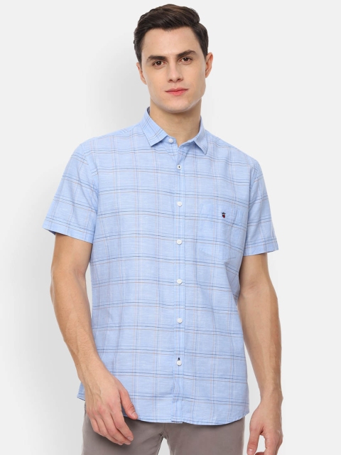 

Louis Philippe Sport Men Blue Slim Fit Checked Casual Shirt