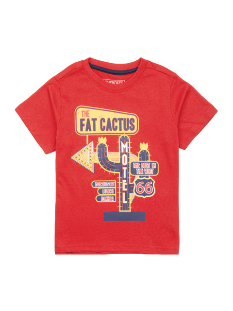 

Cherokee Boys Red & Blue Printed Round Neck T-shirt