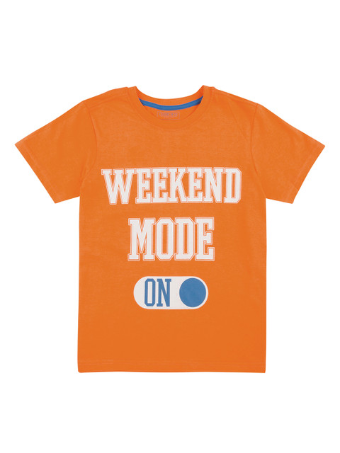 

Cherokee Boys Orange & White Printed Round Neck T-shirt