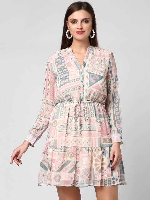 

StyleStone Women Pink Printed Shirt Dress