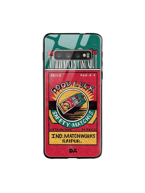 

DailyObjects Red & Yellow Good Luck Matchbox Samsung Galaxy S10 Glass Cover