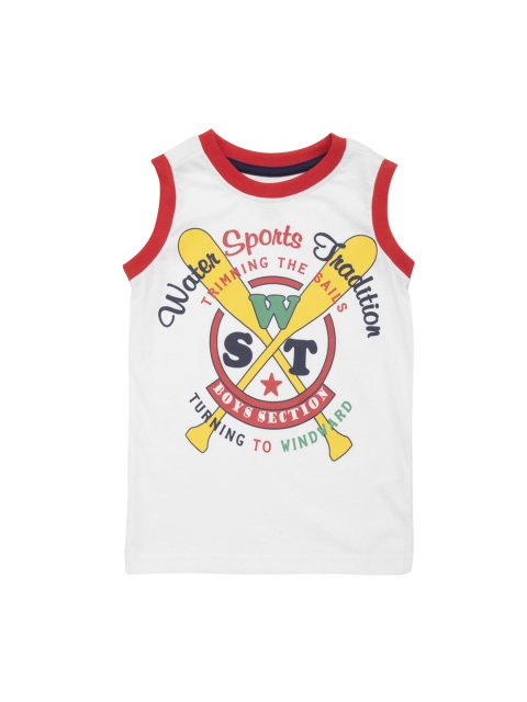 

Cherokee Boys White Printed Round Neck T-shirt