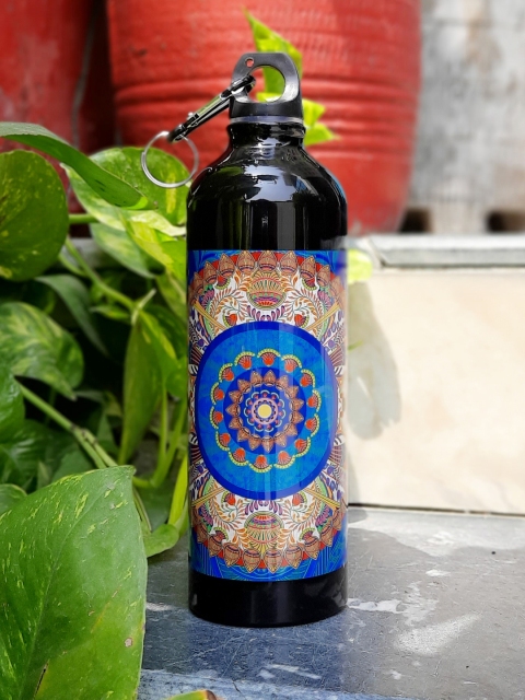 

KOLOROBIA Black & Beige Egyptian Tranquility Printed Sipper Water Bottle 750 ml