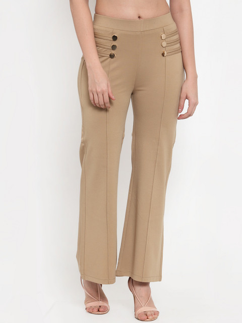 

Westwood Women Beige Relaxed Loose Fit Solid Parallel Trousers