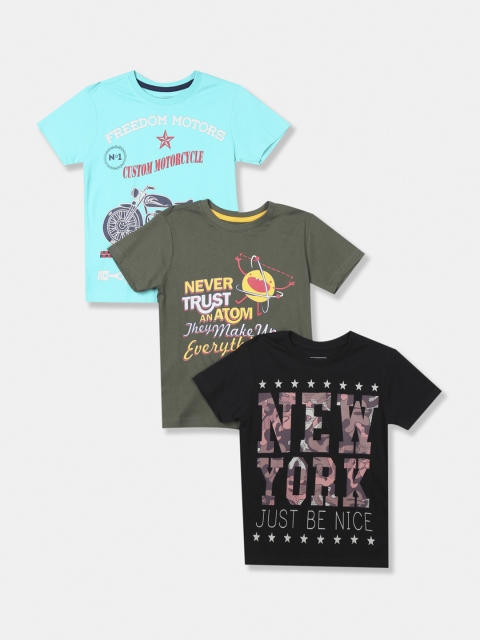 

Cherokee Boys Assorted Pack Of 3 Printed Round Neck T-shirt