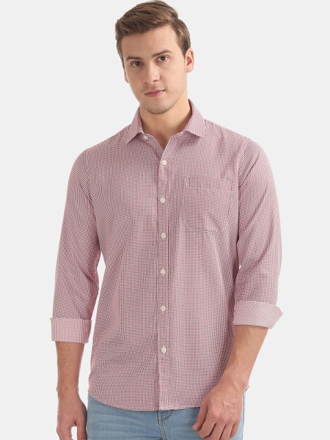 

Excalibur Men Red Slim Fit Checked Casual Shirt