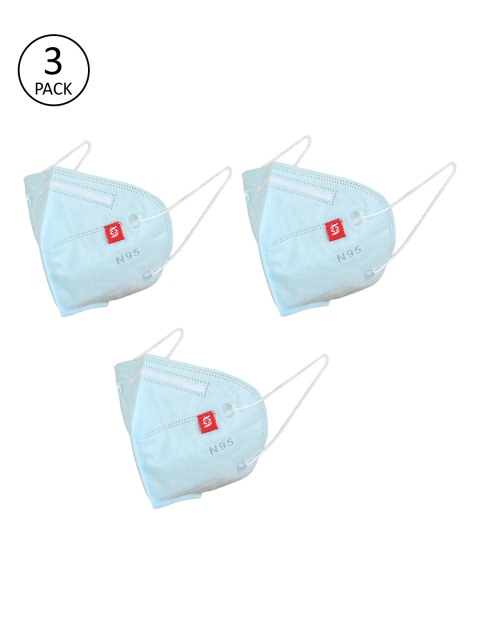 

Swiss Design Adults Pack Of 3 Blue 5-Ply Valved Anti-Pollution Reusable KN95 Masks