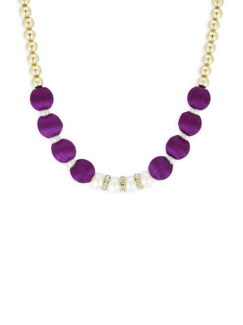 

AKSHARA Girls Purple & Gold-Toned Handcrafted Necklace