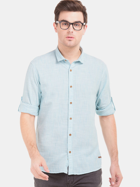 

Cherokee Men Blue Regular Fit Solid Casual Shirt