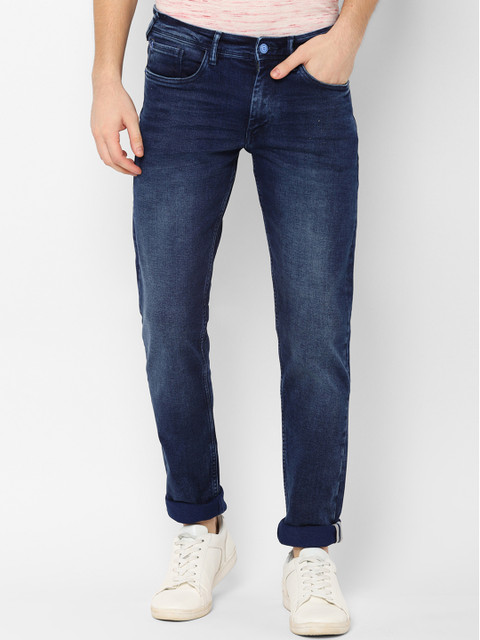 

Allen Solly Sport Men Navy Blue Skinny Fit Mid-Rise Clean Look Stretchable Jeans