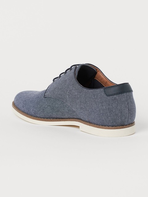 

H&M Men Navy Blue Derby Shoes