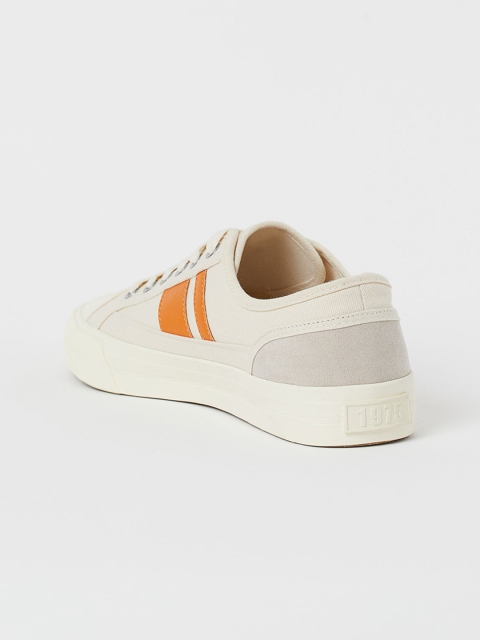 

H&M Men Off-White Canvas Trainers