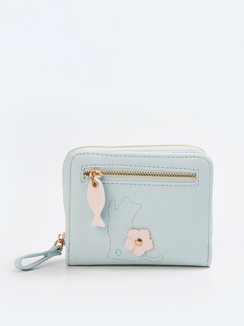 

Ginger by Lifestyle Women Blue Solid Zip Around Wallet
