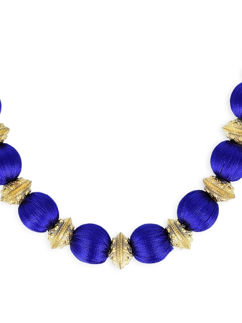 

AKSHARA Gold-Toned And Blue Handcrafted Beaded Necklace