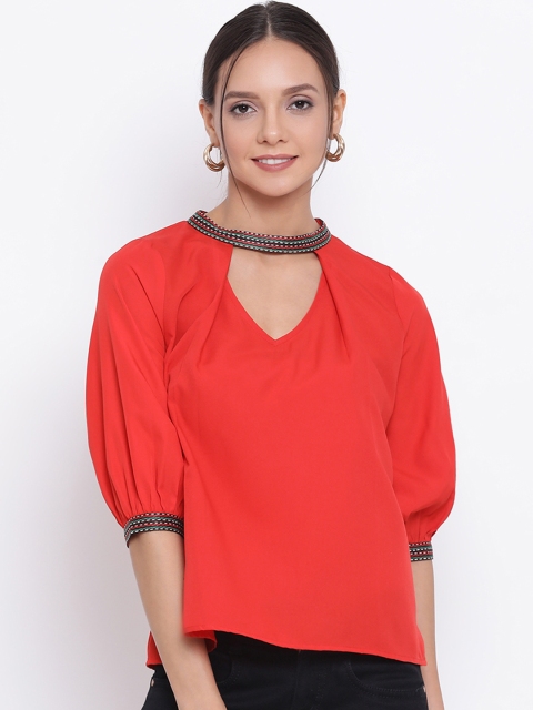 

ALL WAYS YOU Women Red Solid Top
