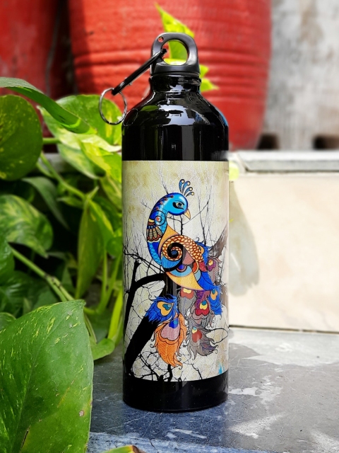 

KOLOROBIA Assorted Charismatic Peacock Printed Sipper Water Bottle