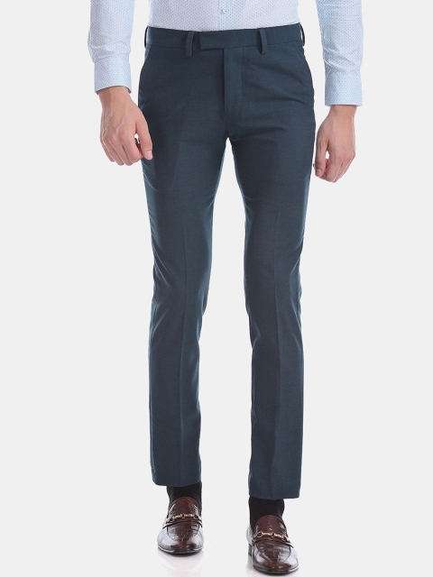 

U.S. Polo Assn. Men Navy Blue Slim Fit Solid Formal Trousers