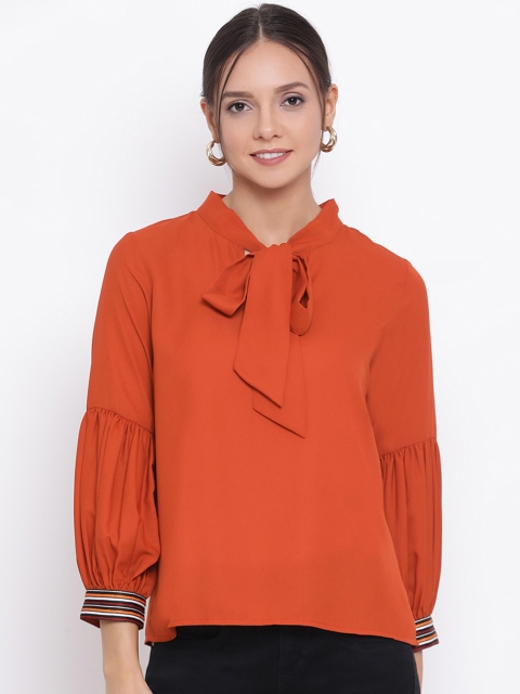 

ALL WAYS YOU Women Rust Orange Solid Top