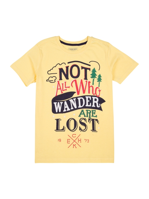 

Cherokee Boys Yellow Printed Round Neck T-shirt