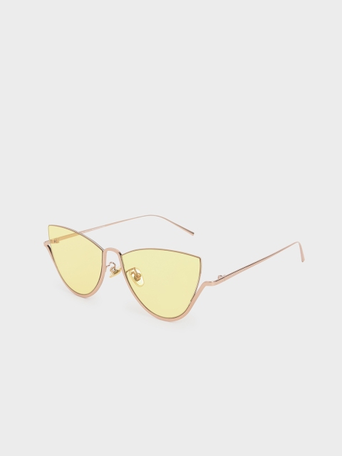 

CHARLES & KEITH Women Cateye Sunglasses, Yellow