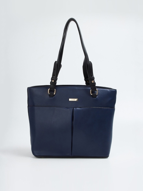 CODE by Lifestyle Navy Blue Solid Tote Bag