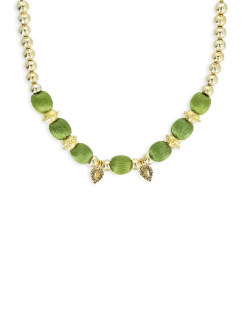 

AKSHARA Girls Green & Gold-Toned Handcrafted Necklace