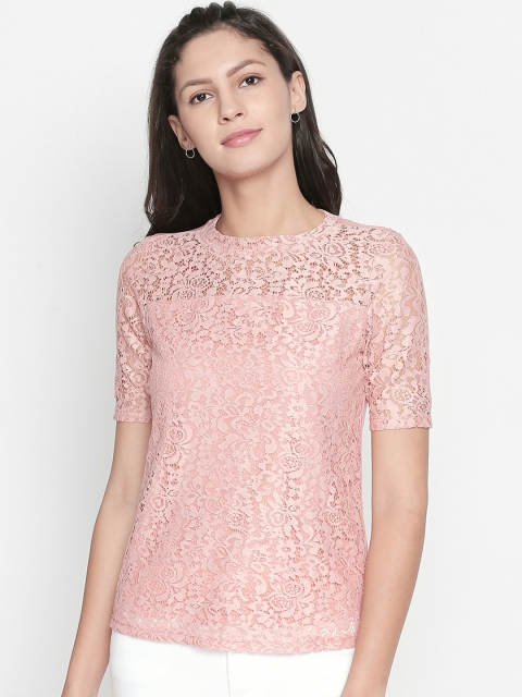 

Forever Glam by Pantaloons Women Pink Self Design Top