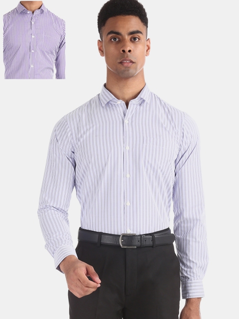 

Excalibur Men Pack Of 2 Formal Shirts, Blue