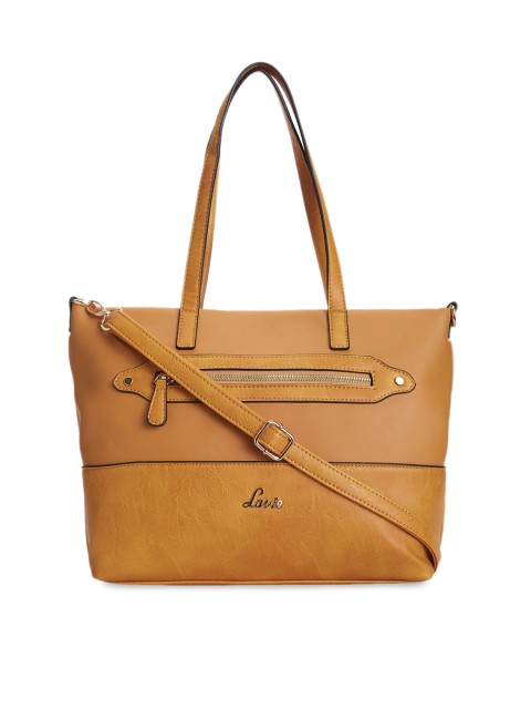 

Lavie Mustard Solid Tote Bag