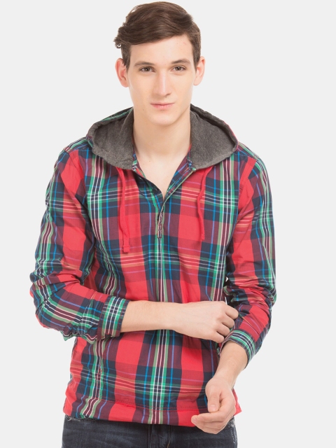 

Cherokee Men Red & Green Slim Fit Checked Casual Shirt