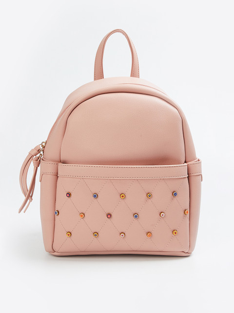 

CODE by Lifestyle Women Salmon Pink Embellished Backpack