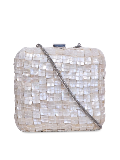 

Diwaah White Embellished Clutch