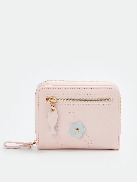 

Ginger by Lifestyle Women Pink Solid Zip Around Wallet