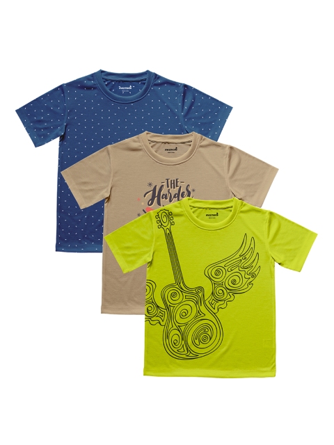 

mezmoda Boys Pack Of 3 Printed Round Neck T-shirts, Lime green