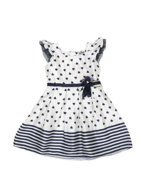 

Doodle Girls Off-White Printed A-Line Dress