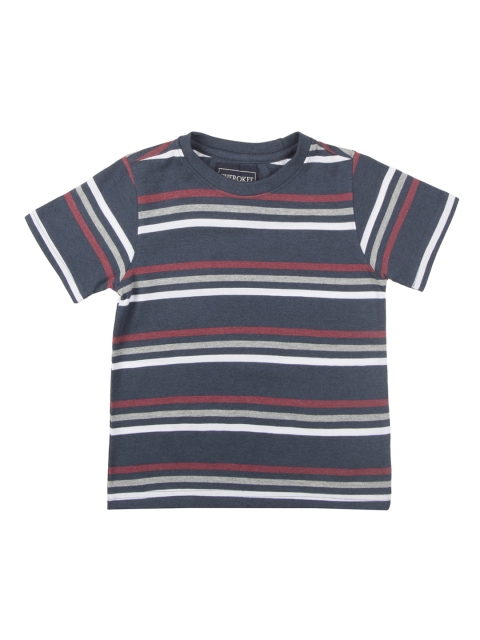 

Cherokee Boys Blue & White Striped Round Neck T-shirt
