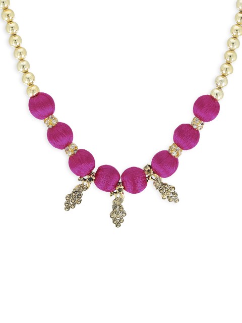 

AKSHARA Girls Pink & Gold-Toned Handcrafted Necklace