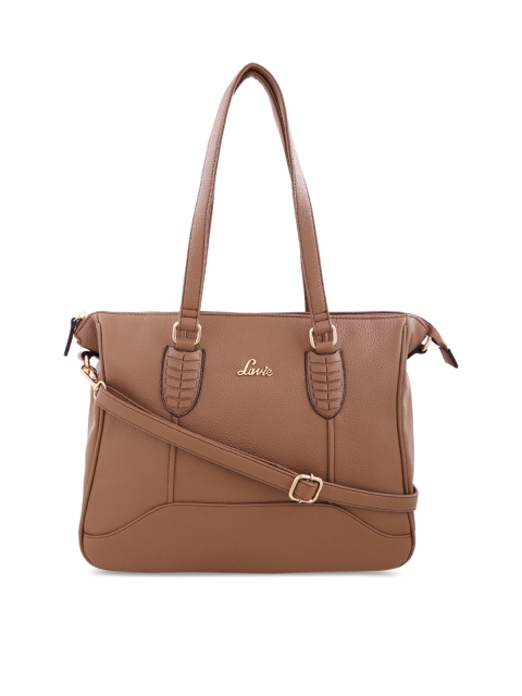 

Lavie Brown Solid Tote Bag