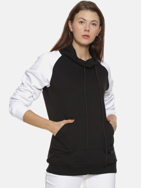 

Campus Sutra Women Black Solid Sweatshirt