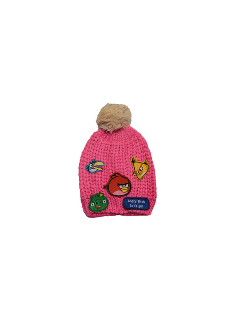 

TINY HUG Unisex Kids Pink Angry Bird Design Beanie Cap