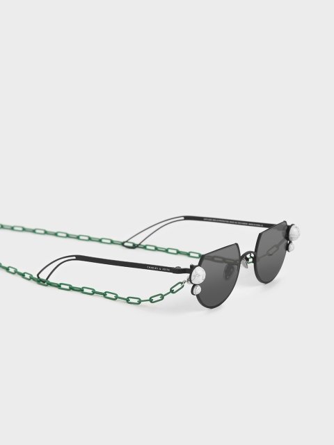 

CHARLES & KEITH Women Round Sunglasses, Black