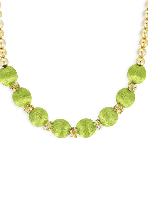 

AKSHARA Girls Green & Gold-Toned Handcrafted Necklace