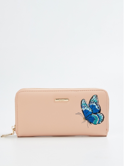 

Ginger by Lifestyle Women Pink Solid Zip Around Wallet
