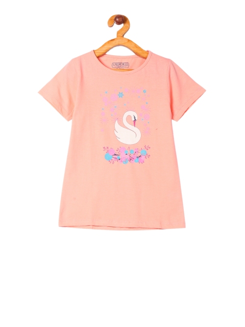 

Cherokee Girls Pink Printed Round Neck T-shirt